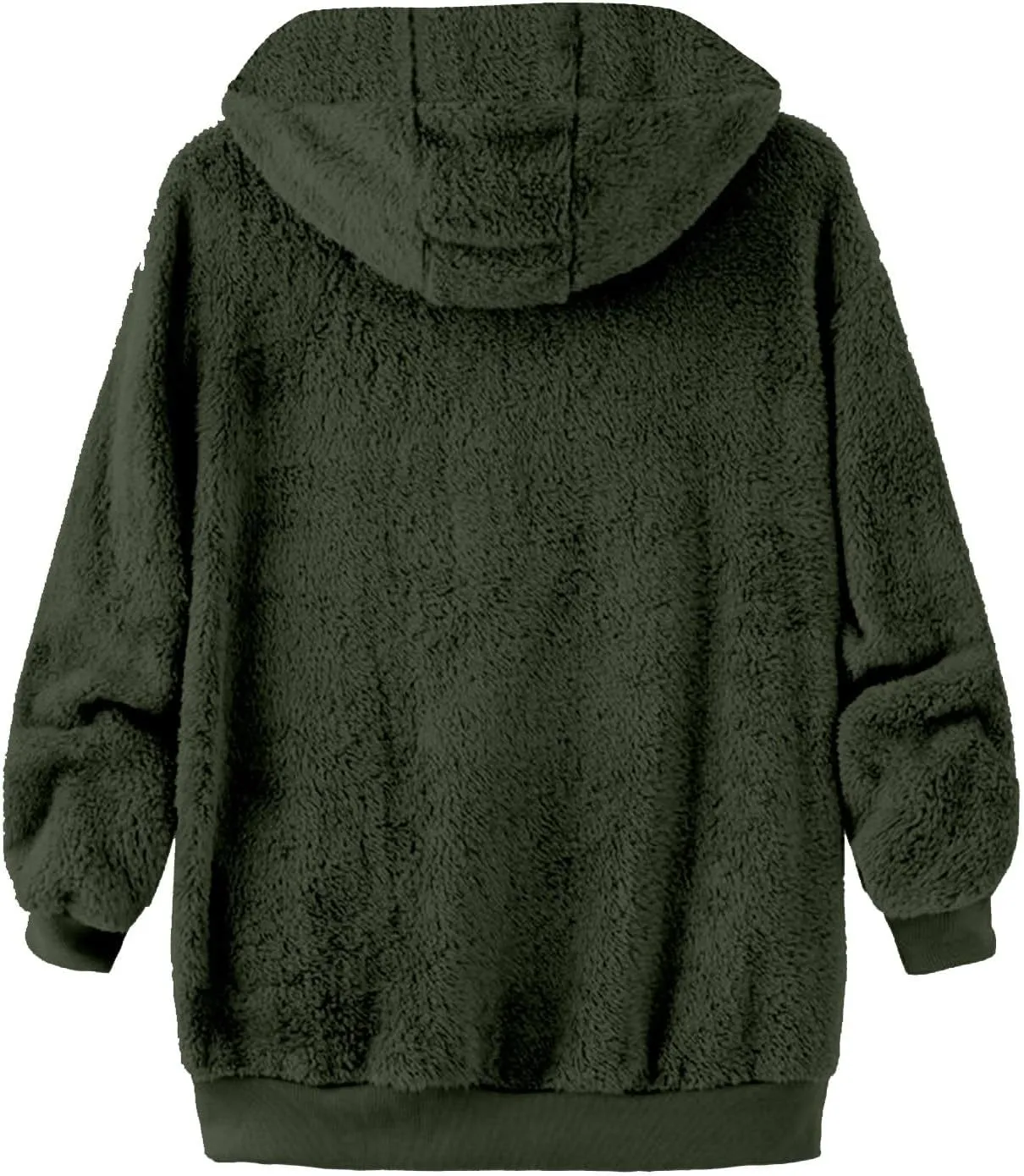 Winter Fleece Sherpa Hooded Jacket for Women Zip Up Casual Long Sleeve Drawstring Hoodies Soft Warm Jackets Outerwear
