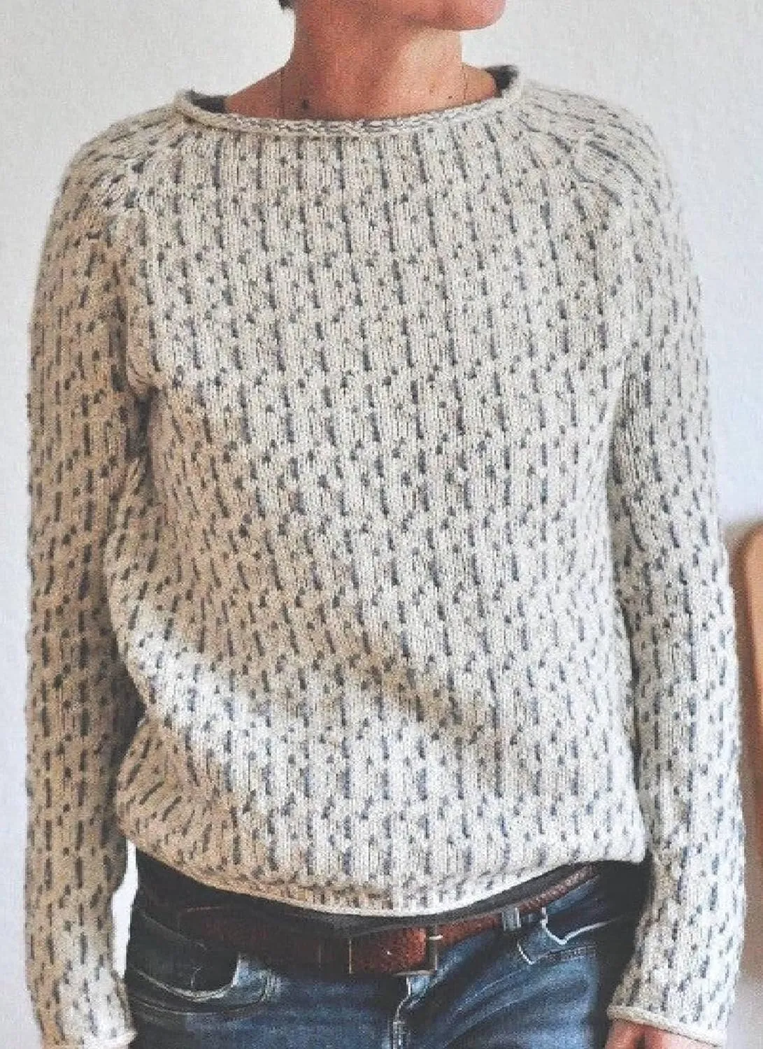 Women's Chic Grey Boat Neck Striped Print Sweater Loose Fit Soft Long Sleeve Cable Knit Pullover Top