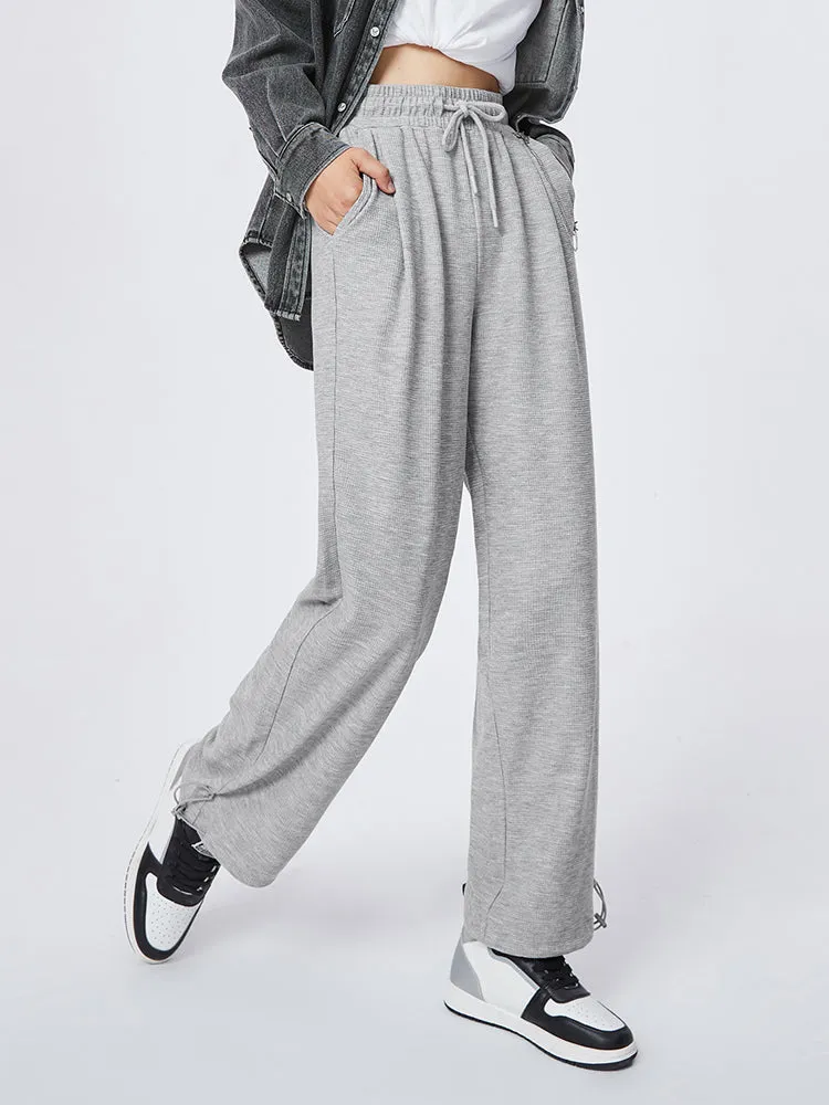 Women's Draping Waffle Loose Knitted Jogging Pants