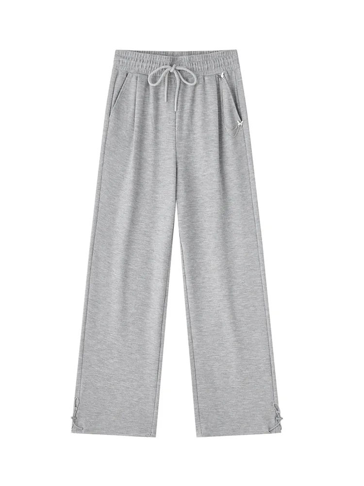 Women's Draping Waffle Loose Knitted Jogging Pants