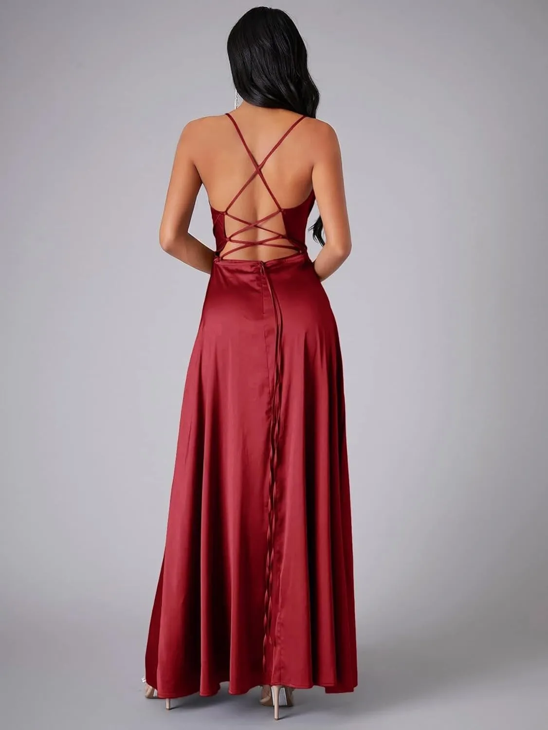 Womens Fairy Skirt Dress New 2024 Slim Fit Sling Sundress Backless V-Neck High Waist Color